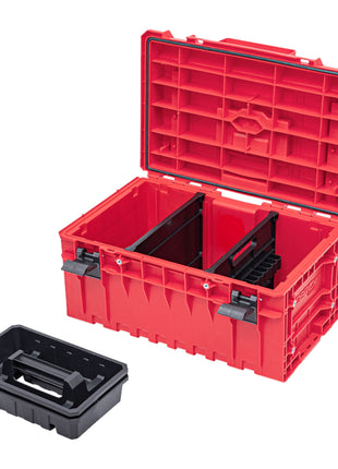 Qbrick System ONE 350 2.0 Technik RED ULTRA HD Custom Werkzeugkoffer modularer Organizer 585 x 385 x 320 mm 38 l stapelbar IP66