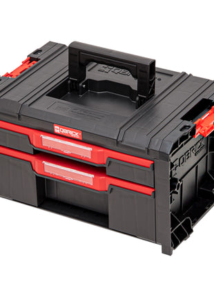 Qbrick System PRO Drawer 2 Toolbox 2.0 Basic stapelbar 450 x 310 x 244 mm 4,5 l 9,5 l IP54 mit zwei Schubläden 5 Trennwänden