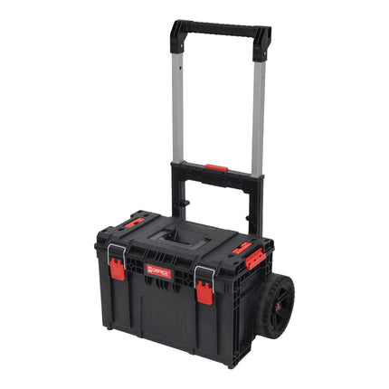 Qbrick System PRIME Cart Trolley stapelbar 590 x 425 x 660 mm 37 l IP66 100 kg belastbar mit Doppelteleskopstiel aus Aluminium