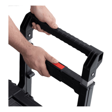 Qbrick System PRIME Cart Trolley stapelbar 590 x 425 x 660 mm 37 l IP66 100 kg belastbar mit Doppelteleskopstiel aus Aluminium