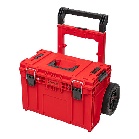 Qbrick System PRIME Cart RED ULTRA HD Możliwość sztaplowania 590 x 425 x 660 mm 37 l IP66 Udźwig 100 kg z podwójnym teleskopowym uchwytem aluminiowym