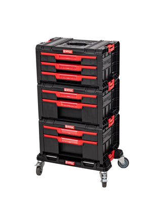 Qbrick System PRO Drawer Workshop Set 1 2.0 + 2x Drawer 2 Toolbox + 1x Drawer 3 Toolbox + Rollbrett