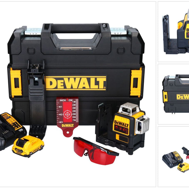 DeWalt DCE 089 D1R Akku Multilinienlaser 12 V 3x 360° rot + 1x Akku 2,0 Ah + Ladegerät + TSTAK