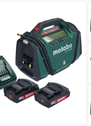 Metabo AK 18 Multi Akku Kompressor 18 V 11 bar + 2x Akku 2,0 Ah + Ladegerät