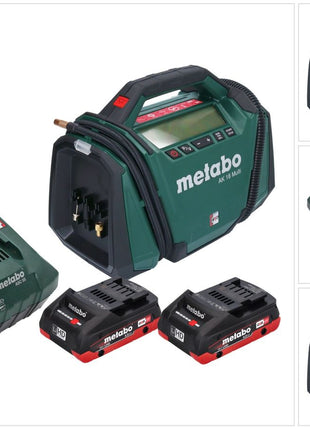 Metabo AK 18 Multi Akku Kompressor 18 V 11 bar + 2x Akku 4,0 Ah + Ladegerät