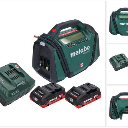 Metabo AK 18 Multi Akku Kompressor 18 V 11 bar + 2x Akku 4,0 Ah + Ladegerät