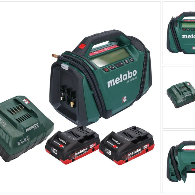 Metabo AK 18 Multi Akku Kompressor 18 V 11 bar + 2x Akku 4,0 Ah + Ladegerät