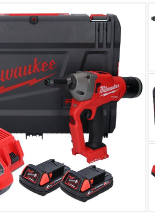 Milwaukee M18 ONEFPRT-202X Akku Blindnietgerät 18 V 20 kN Brushless ( 4933478602 ) + 2x Akku 2,0 Ah + Ladegerät + HD Box