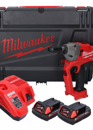 Milwaukee M18 ONEFPRT-202X Akku Blindnietgerät 18 V 20 kN Brushless ( 4933478602 ) + 2x Akku 2,0 Ah + Ladegerät + HD Box