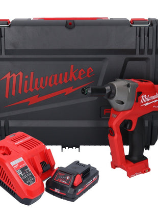 Milwaukee M18 ONEFPRT-301X Akku Blindnietgerät 18 V 20 kN Brushless + 1x Akku 3,0 Ah + Ladegerät + HD Box