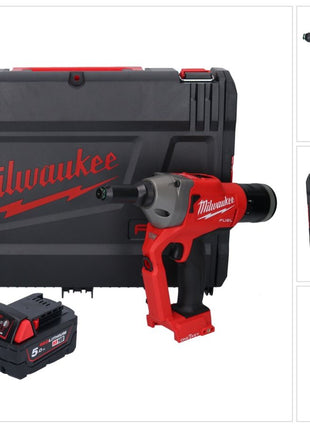 Milwaukee M18 ONEFPRT-501X remachadora ciega a batería 18 V 20 kN sin escobillas + 1x batería 5.0 Ah + caja HD - sin cargador