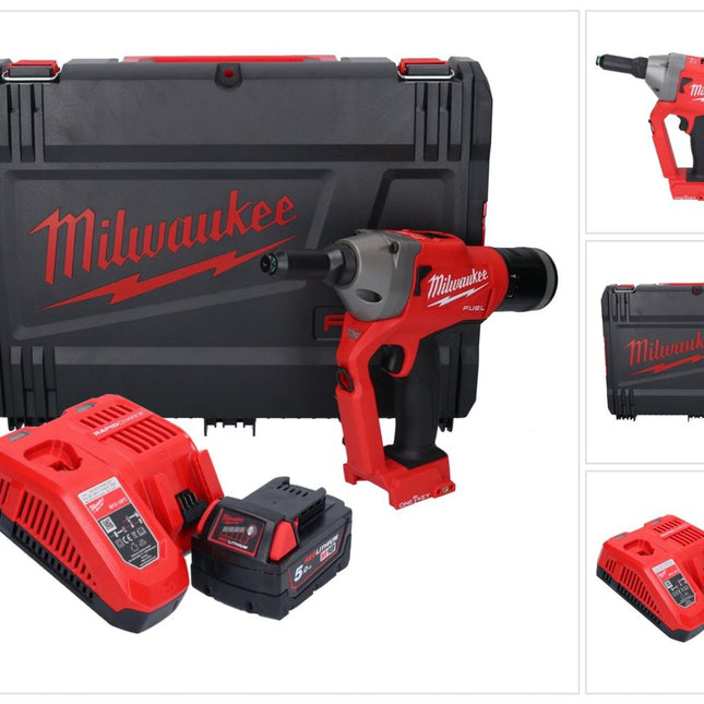 Milwaukee M18 ONEFPRT-501X Akku Blindnietgerät 18 V 20 kN Brushless + 1x Akku 5,0 Ah + Ladegerät + HD Box