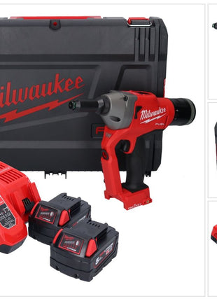 Milwaukee M18 ONEFPRT-502X Akku Blindnietgerät 18 V 20 kN Brushless + 2x Akku 5,0 Ah + Ladegerät + HD Box