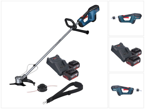 Bosch GFR 18V-23 Decespugliatore professionale a batteria senza spazzole da 18 V 230 mm + 2 batterie da 4,0 Ah + caricabatterie