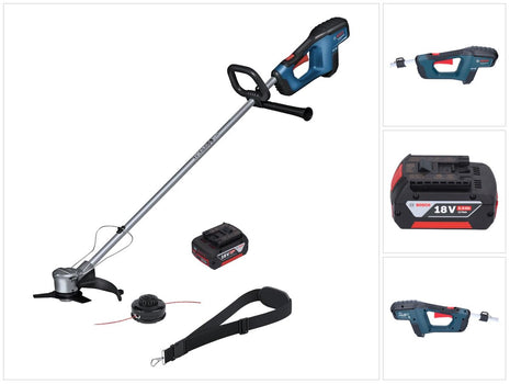 Bosch GFR 18V-23 Decespugliatore professionale a batteria 18 V 230 mm brushless + 1x batteria 5,0 Ah - senza caricatore