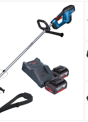 Bosch GRT 18V-33 Professional Akku Rasentrimmer 18 V 330 mm Brushless + 2x Akku 4,0 Ah + Ladegerät