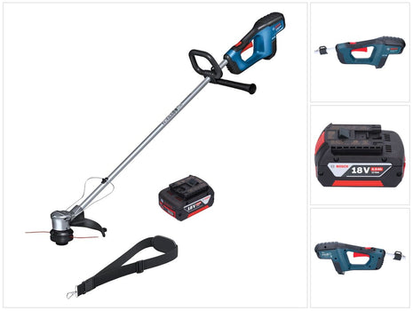 Coupe-bordures sans fil 18 V 330 mm Brushless + 1x batterie 5,0 Ah - sans chargeur Bosch GRT 18V-33 Professional