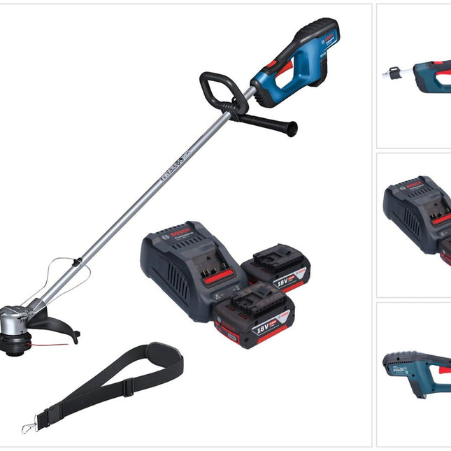 Bosch GRT 18V-33 Professional Akku Rasentrimmer 18 V 330 mm Brushless + 2x Akku 5,0 Ah + Ladegerät