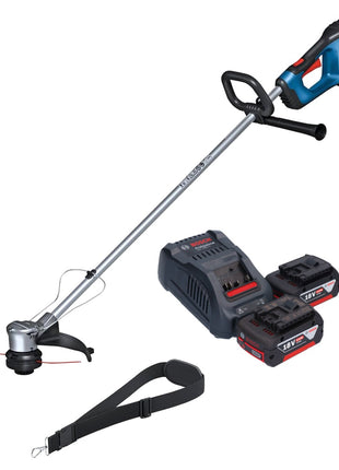 Bosch GRT 18V-33 Professional Akku Rasentrimmer 18 V 330 mm Brushless + 2x Akku 5,0 Ah + Ladegerät