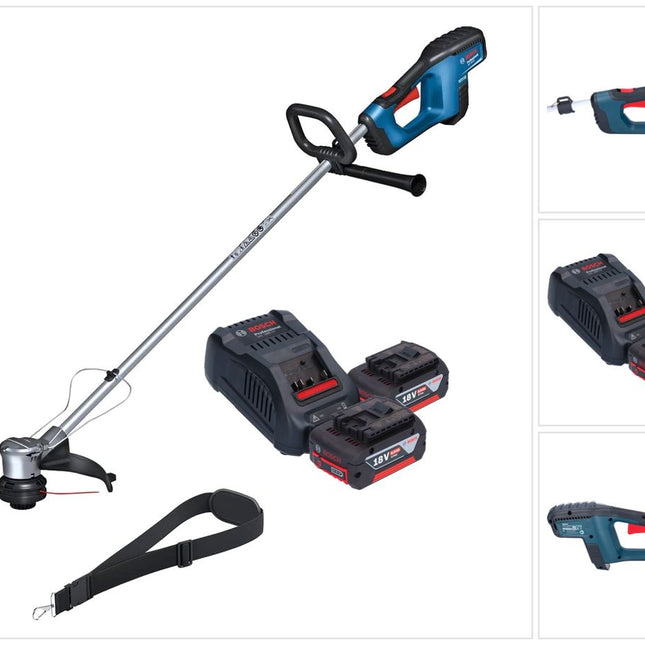 Bosch GRT 18V-33 Professional Akku Rasentrimmer 18 V 330 mm Brushless + 2x Akku 6,0 Ah + Ladegerät