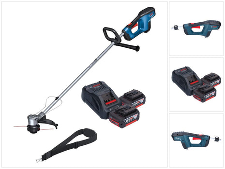 Bosch GRT 18V-33 Professional Akku Rasentrimmer 18 V 330 mm Brushless + 2x Akku 6,0 Ah + Ladegerät