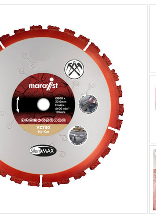 Disque à tronçonner Marcrist VC750 Rip-Cut multi-matériaux 230 mm x 22,2 mm (2360.0230.22) pour meuleuses de tronçonnage et meuleuses d'angle