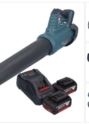 Bosch GBL 18V-750 Professional Akku Gebläse 18 V BITURBO Brushless + 2x Akku 5,0 Ah + Ladegerät