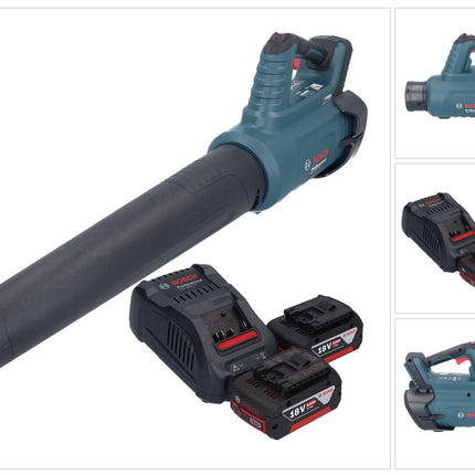 Bosch GBL 18V-750 Professional Akku Gebläse 18 V BITURBO Brushless + 2x Akku 5,0 Ah + Ladegerät