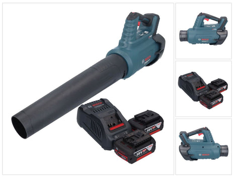 Bosch GBL 18V-750 Soffiatore professionale a batteria 18 V BITURBO Brushless + 2x batteria ricaricabile 5,0 Ah + caricabatterie