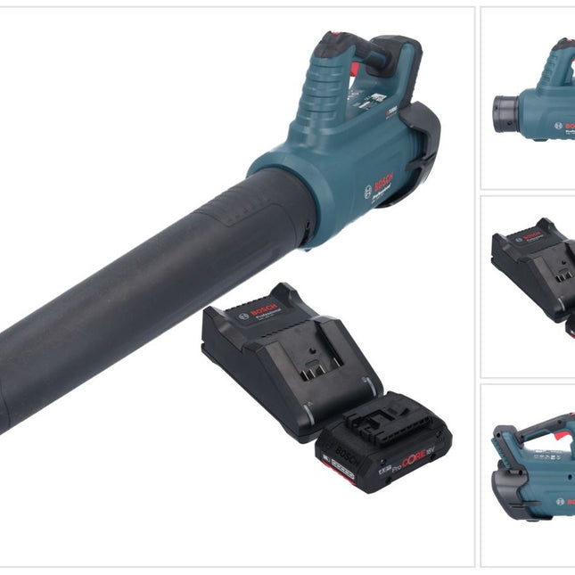 Bosch GBL 18V-750 Professional Akku Gebläse 18 V BITURBO Brushless + 1x ProCORE Akku 4,0 Ah + Ladegerät