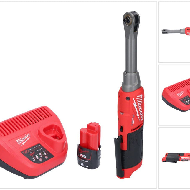 Milwaukee M12 FHIR14LR-201 Akku Hochgeschwindigkeits Ratsche 12 V 47 Nm 1/4" Brushless + 1x Akku 2,0 Ah + Ladegerät