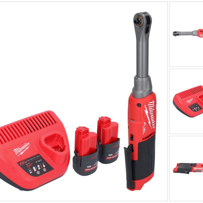 Milwaukee M12 FHIR14LR-252 Akku Hochgeschwindigkeits Ratsche 12 V 47 Nm 1/4" Brushless + 2x Akku 2,5 Ah + Ladegerät