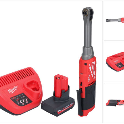 Milwaukee M12 FHIR14LR-501 Akku Hochgeschwindigkeits Ratsche 12 V 47 Nm 1/4" Brushless + 1x Akku 5,0 Ah + Ladegerät