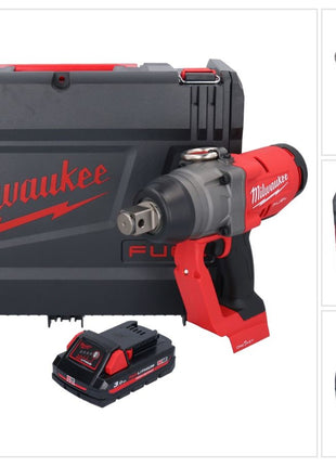 Milwaukee M18 ONEFHIWF1-301X Avvitatore a impulsi a batteria 18 V 2033 Nm 1 Brushless + 1x batteria 3,0 Ah + HD Box - senza caricabatterie