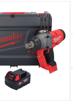 Clé à chocs sans fil Milwaukee M18 ONEFHIWF1-501X 18 V 2033 Nm 1″ brushless + 1x batterie 5,0 Ah + boîtier HD - sans chargeur