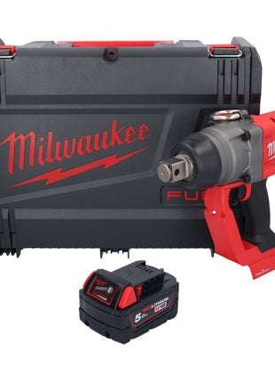 Milwaukee M18 ONEFHIWF1-501X Llave de impacto inalámbrica 18 V 2033 Nm 1″ sin escobillas + 1x batería 5,0 Ah + caja HD - sin cargador