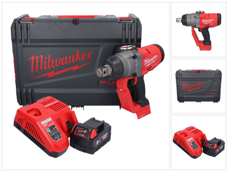 Milwaukee M18 ONEFHIWF1-501X akumulatorowy klucz udarowy 18 V 2033 Nm 1″ bezszczotkowy + 1x akumulator 5,0 Ah + ładowarka + pudełko HD