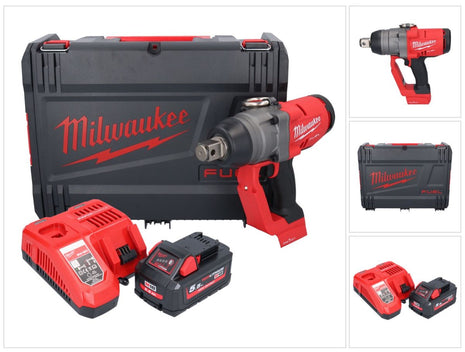 Milwaukee M18 ONEFHIWF1-551X Llave de impacto inalámbrica 18 V 2033 Nm 1″ sin escobillas + 1x batería 5,5 Ah + cargador + caja HD