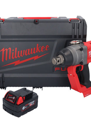 Milwaukee M18 ONEFHIWF1-601X Llave de impacto inalámbrica 18 V 2033 Nm 1″ sin escobillas + 1x batería 6,0 Ah + caja HD - sin cargador