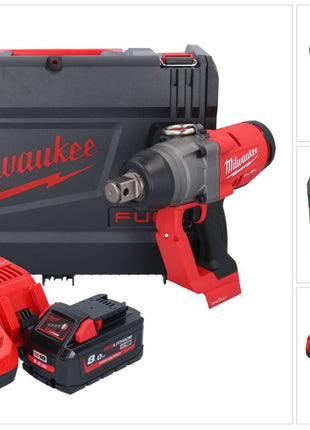 Milwaukee M18 ONEFHIWF1-801X Llave de impacto inalámbrica 18 V 2033 Nm 1″ sin escobillas + 1x batería 8,0 Ah + cargador + caja HD