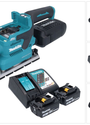 Makita DBO 381 RFU ponceuse orbitale sur batterie 18 V 93 x 185 mm sans balais + 2x batteries 3,0 Ah + chargeur