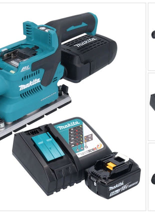 Makita DBO 381 RT1U ponceuse orbitale sur batterie 18 V 93 x 185 mm sans balais + 1x batterie 5,0 Ah + chargeur