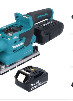 Makita DBO 381 G1U ponceuse orbitale sur batterie 18 V 93 x 185 mm sans balais + 1x batterie 6,0 Ah - sans chargeur