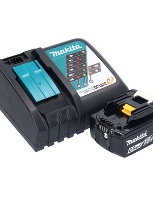 Makita DBO 381 RG1U ponceuse orbitale sur batterie 18 V 93 x 185 mm sans balai + 1x batterie 6,0 Ah + chargeur