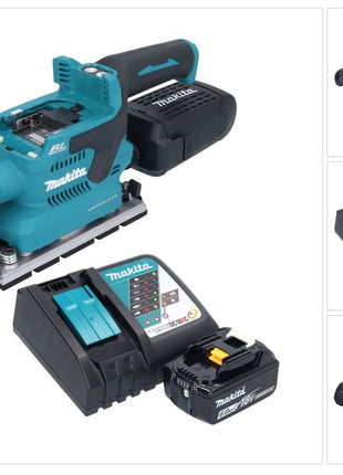 Makita DBO 381 RG1U ponceuse orbitale sur batterie 18 V 93 x 185 mm sans balai + 1x batterie 6,0 Ah + chargeur