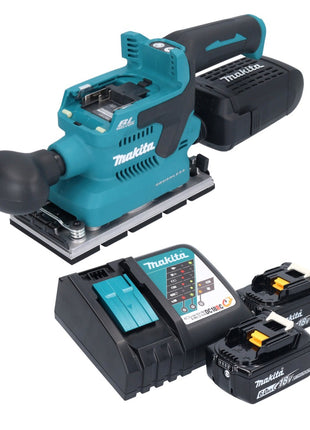 Makita DBO 381 RGU ponceuse orbitale sur batterie 18 V 93 x 185 mm sans balais + 2x batteries 6,0 Ah + chargeur