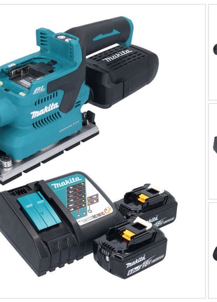 Makita DBO 381 RGU ponceuse orbitale sur batterie 18 V 93 x 185 mm sans balais + 2x batteries 6,0 Ah + chargeur