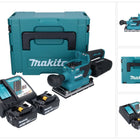 Makita DBO 381 RFJU Akku Schwingschleifer 18 V 93 x 185 mm Brushless + 2x Akku 3,0 Ah + Ladegerät + Makpac