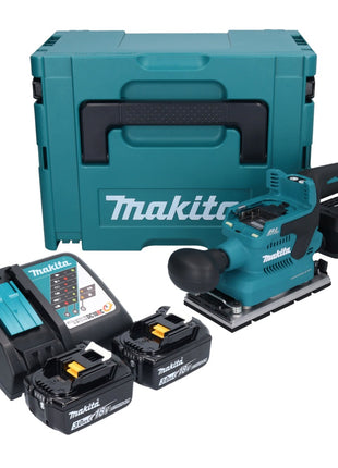 Makita DBO 381 RFJU ponceuse orbitale sur batterie 18 V 93 x 185 mm sans balais + 2x batteries 3,0 Ah + chargeur + Makpac