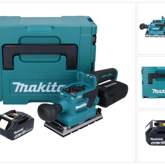 Makita DBO 381 M1JU Akku Schwingschleifer 18 V 93 x 185 mm Brushless + 1x Akku 4,0 Ah + Makpac - ohne Ladegerät